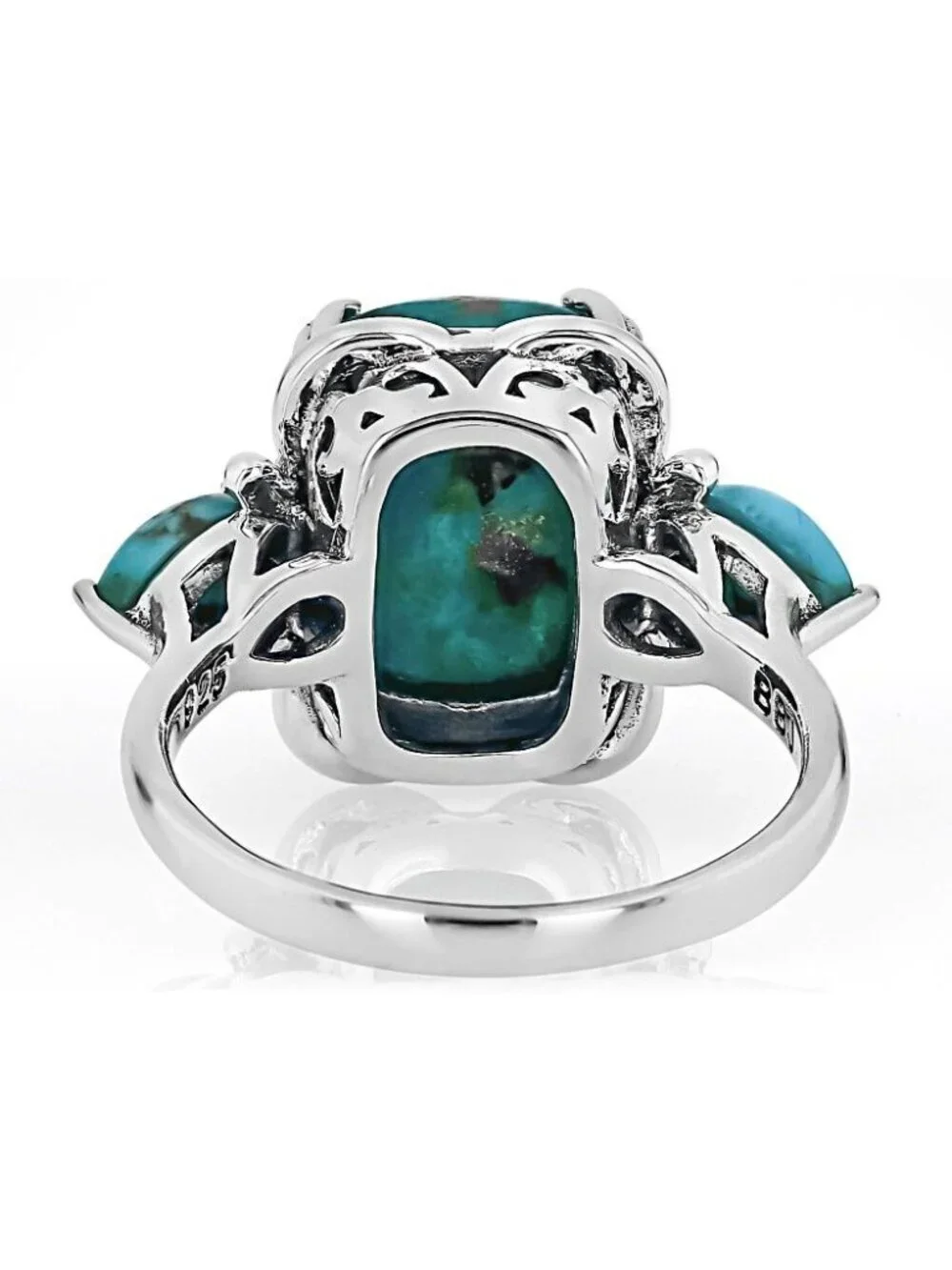 JTV Blue Turquoise Sterling Silver Ring Sterling Silver Size 7 Signed BBJ